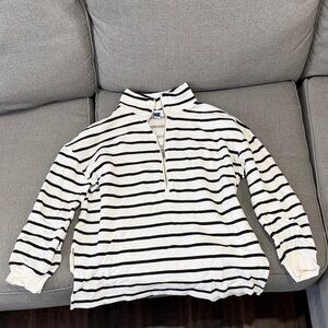 Old Navy Black and White Striped Sweatshirt